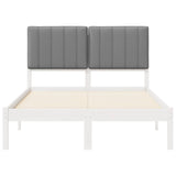 Letto con Testiera Rivestita Grigio chiaro 120 x 190 cm