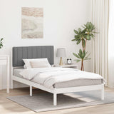 Letto con Testiera Rivestita Grigio chiaro 100 x 200 cm