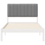 Letto con Testiera Rivestita Grigio chiaro 100 x 200 cm