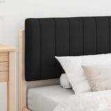 Letto con Testiera Rivestita Naturale e Nero 90 x 200 cm