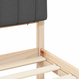 Letto con Testiera Rivestita Grigio scuro 80 x 200 cm