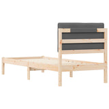 Letto con Testiera Rivestita Grigio scuro 80 x 200 cm