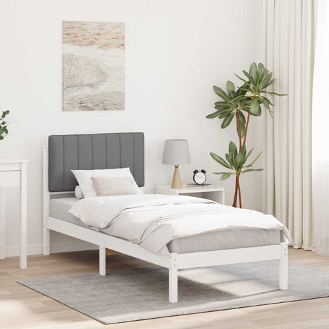 Letto con Testiera Rivestita Grigio chiaro 80 x 200 cm