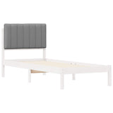 Letto con Testiera Rivestita Grigio chiaro 80 x 200 cm