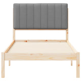 Letto con Testiera Rivestita Grigio chiaro 90 x 190 cm