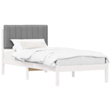 Letto con Testiera Rivestita Grigio chiaro 90 x 190 cm