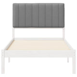 Letto con Testiera Rivestita Grigio chiaro 90 x 190 cm