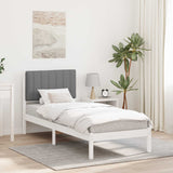 Letto con Testiera Rivestita Grigio chiaro 75 x 190 cm