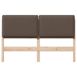 Testiera imbottita con testiera Grigio Naturale e Chiaro 135 cm