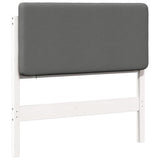 Testiera imbottita Bianco e grigio chiaro 75 cm Pino massello