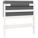 Testiera imbottita Bianco e grigio chiaro 75 cm Pino massello