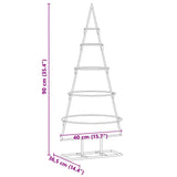 Albero di Natale in metallo con supporto Oro 90 cm