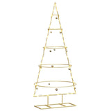 Albero di Natale in metallo con supporto Oro 125 cm