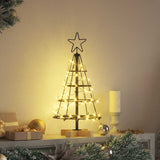 Albero a Cono di Natale con supporto Nero 60 cm Acciaio