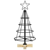 Albero a Cono di Natale con supporto Nero 60 cm Acciaio