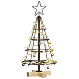 Albero a Cono di Natale con supporto Nero 60 cm Acciaio