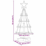 Albero a Cono di Natale con supporto Nero 60 cm Acciaio