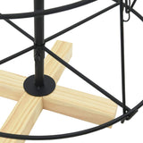 Albero a Cono di Natale con supporto Nero 90 cm Acciaio