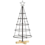 Albero a Cono di Natale con supporto Nero 90 cm Acciaio