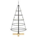 Albero a Cono di Natale con supporto Nero 90 cm Acciaio