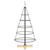 Albero a Cono di Natale con supporto Nero 90 cm Acciaio