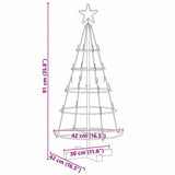 Albero a Cono di Natale con supporto Nero 90 cm Acciaio