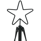 Albero a Cono di Natale con supporto Nero 125 cm Acciaio