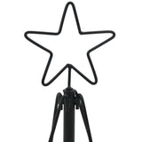 Albero a Cono di Natale con supporto Nero 125 cm Acciaio
