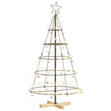 Albero a Cono di Natale con supporto Nero 125 cm Acciaio