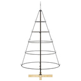 Albero a Cono di Natale con supporto Nero 125 cm Acciaio