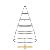 Albero a Cono di Natale con supporto Nero 125 cm Acciaio