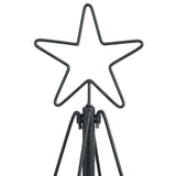 Albero a Cono di Natale con supporto Nero 150 cm Acciaio