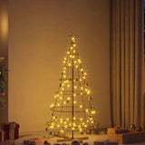 Albero a Cono di Natale con supporto Nero 150 cm Acciaio