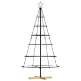 Albero a Cono di Natale con supporto Nero 150 cm Acciaio
