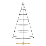 Albero a Cono di Natale con supporto Nero 150 cm Acciaio