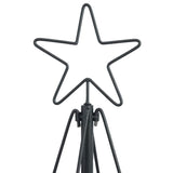 Albero a Cono di Natale con supporto Nero 180 cm Acciaio