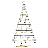 Albero a Cono di Natale con supporto Nero 180 cm Acciaio