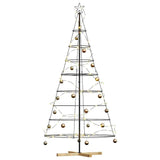 Albero a Cono di Natale con supporto Nero 210 cm Acciaio
