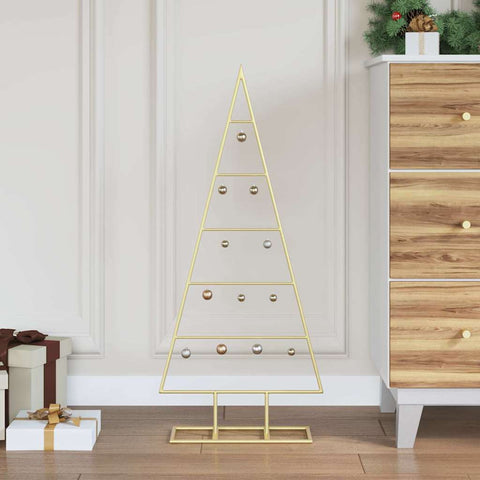 Albero di Natale in metallo con supporto Oro 90 cm