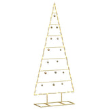 Albero di Natale in metallo con supporto Oro 125 cm