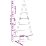 Albero di Natale in metallo con supporto Nero 90 cm Acciaio