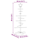 Albero di Natale in metallo con supporto Nero 90 cm