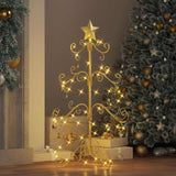 Albero di Natale in metallo con supporto Oro 90 cm