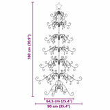 Albero di Natale in metallo con supporto Oro 180 cm