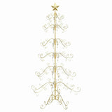 Albero di Natale in metallo con supporto Oro 215 cm