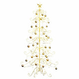 Albero di Natale in metallo con supporto Oro 215 cm