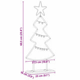 Albero di Natale in metallo con supporto Nero 60 cm Acciaio