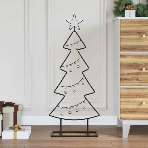 Albero di Natale in metallo con supporto Nero 90 cm Acciaio