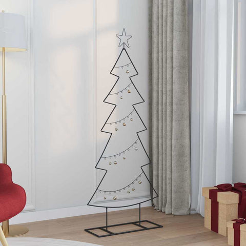 Albero di Natale in metallo con supporto Nero 150 cm Acciaio