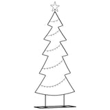 Albero di Natale in metallo con supporto Nero 150 cm Acciaio